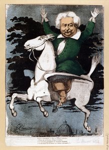 Caricatura de Alexandre Dumas padre (1803-70) como un Mosquetero, ilustración de La Marotte, 1868 de G. Chanoine